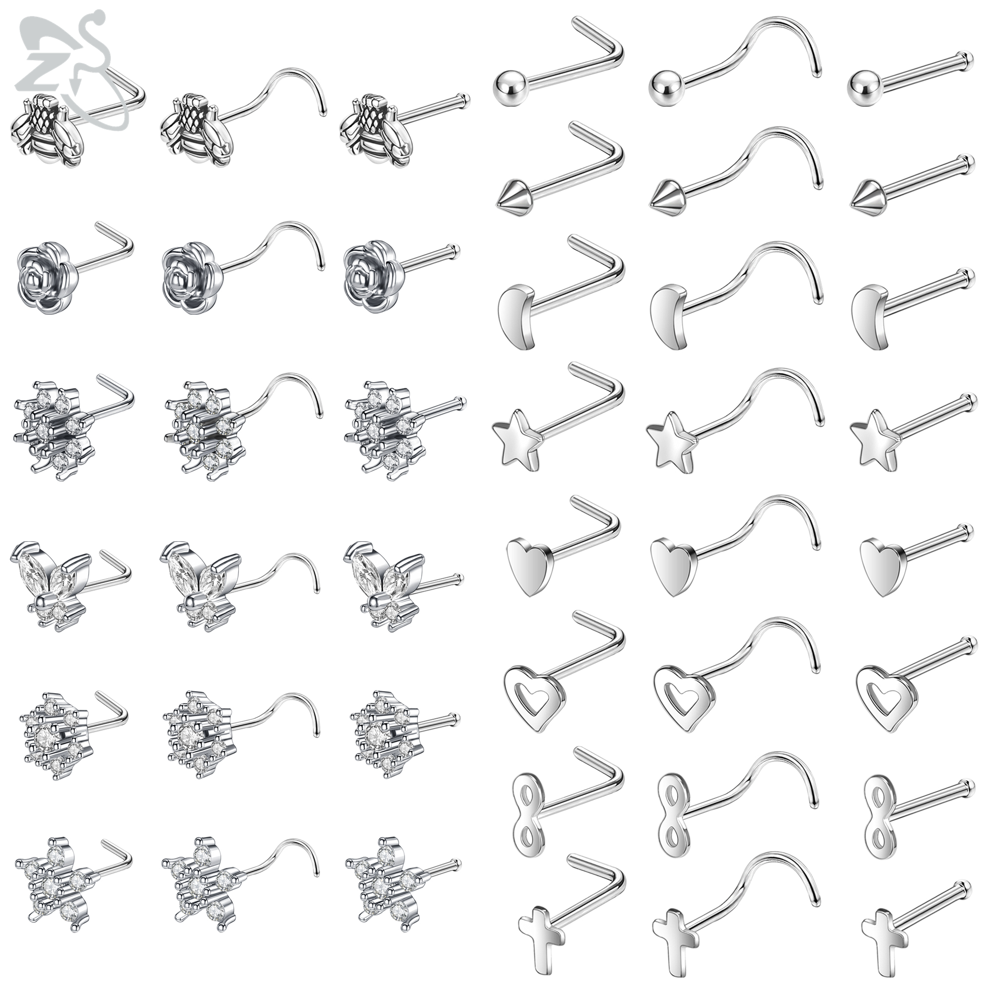 Zs Body Jewelry - ZS 1 Piece CZ Crystal Nose