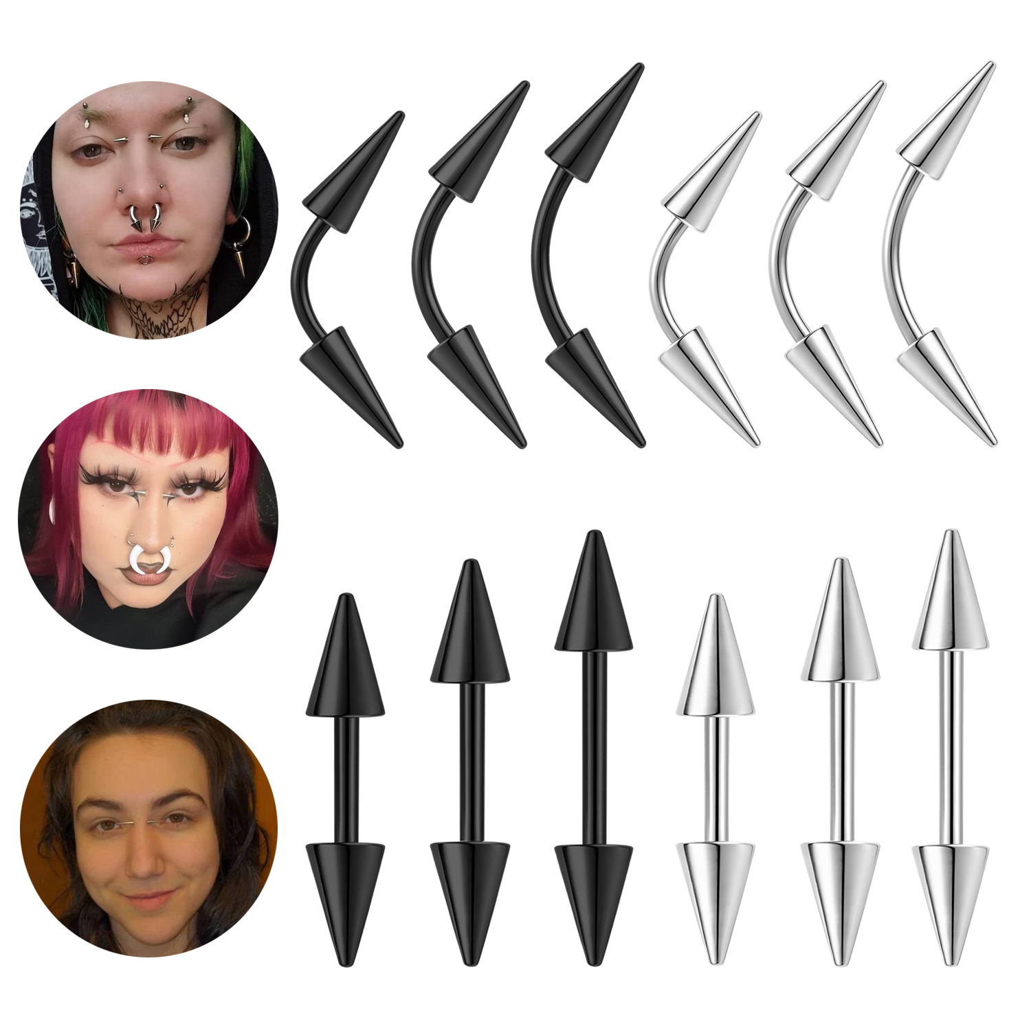 Zs Body Jewelry - AOEDEJ 1 Piece Punk Rock Stainless