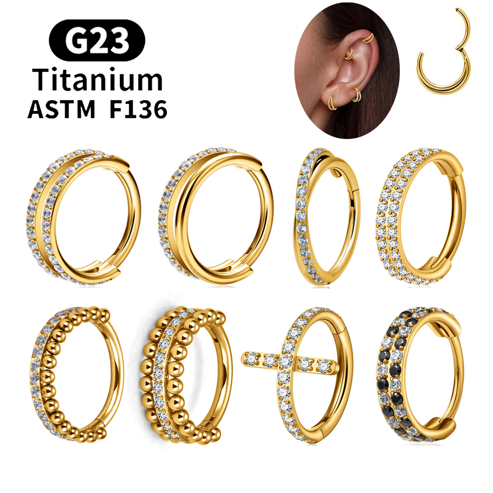 Septum Clicker Ring - ASTM F136 Titanium Hinged Segment Cartilage