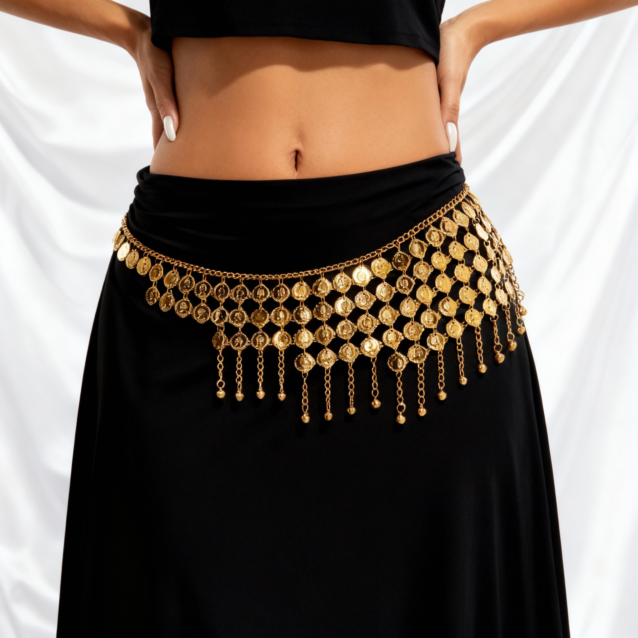 Body Jewelry Sale - Boho Beauty Portrait Coin Bell Fringe