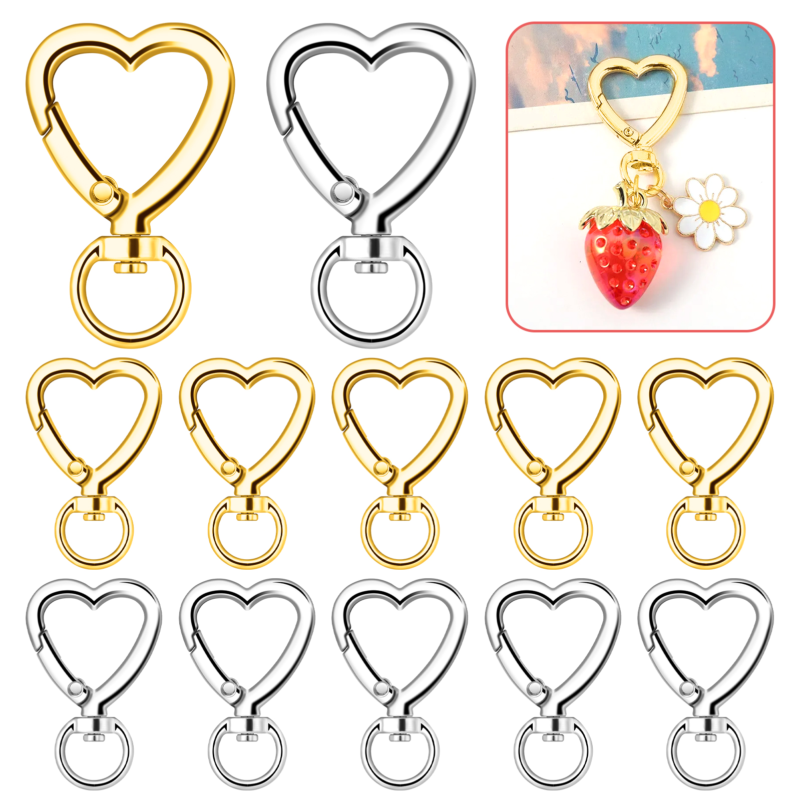 10pcs Metal Heart Lobster Claw - Daith Heart Ring recensie en prijs