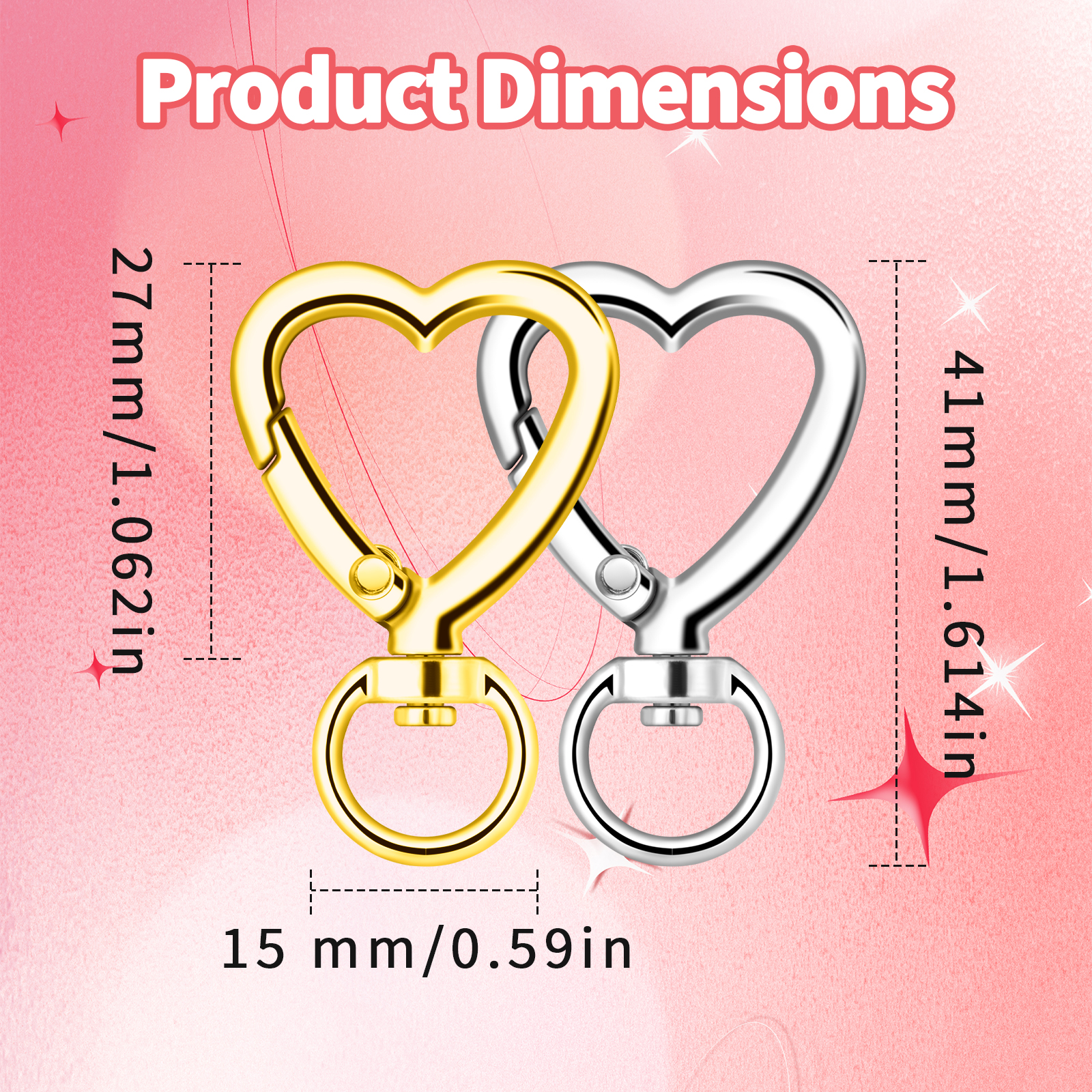 10pcs Metal Heart Lobster Claw - Daith Heart Ring recensie en prijs
