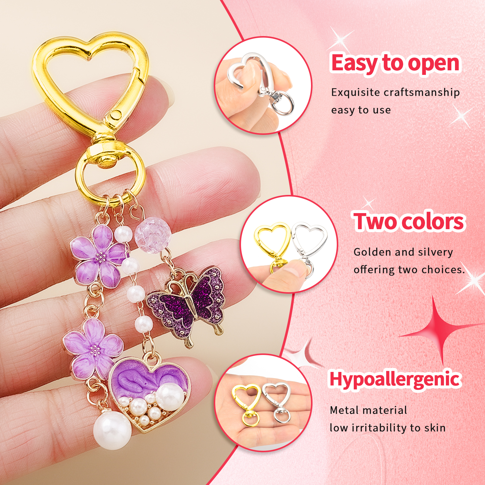 10pcs Metal Heart Lobster Claw - Daith Heart Ring recensie en prijs