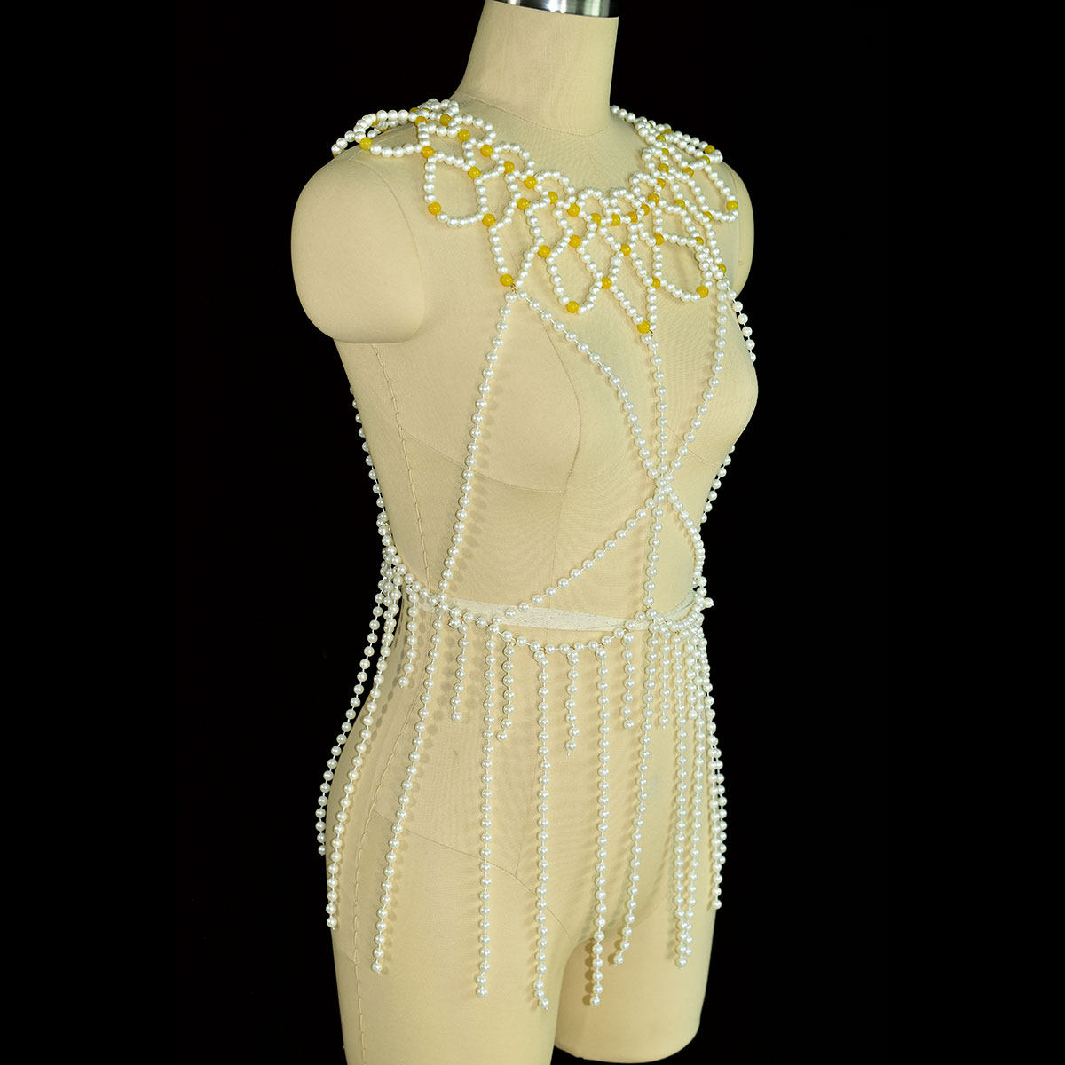 Fashion Faux Pearl Body Jewelr - Yellow Body Jewelry recensie en prijs
