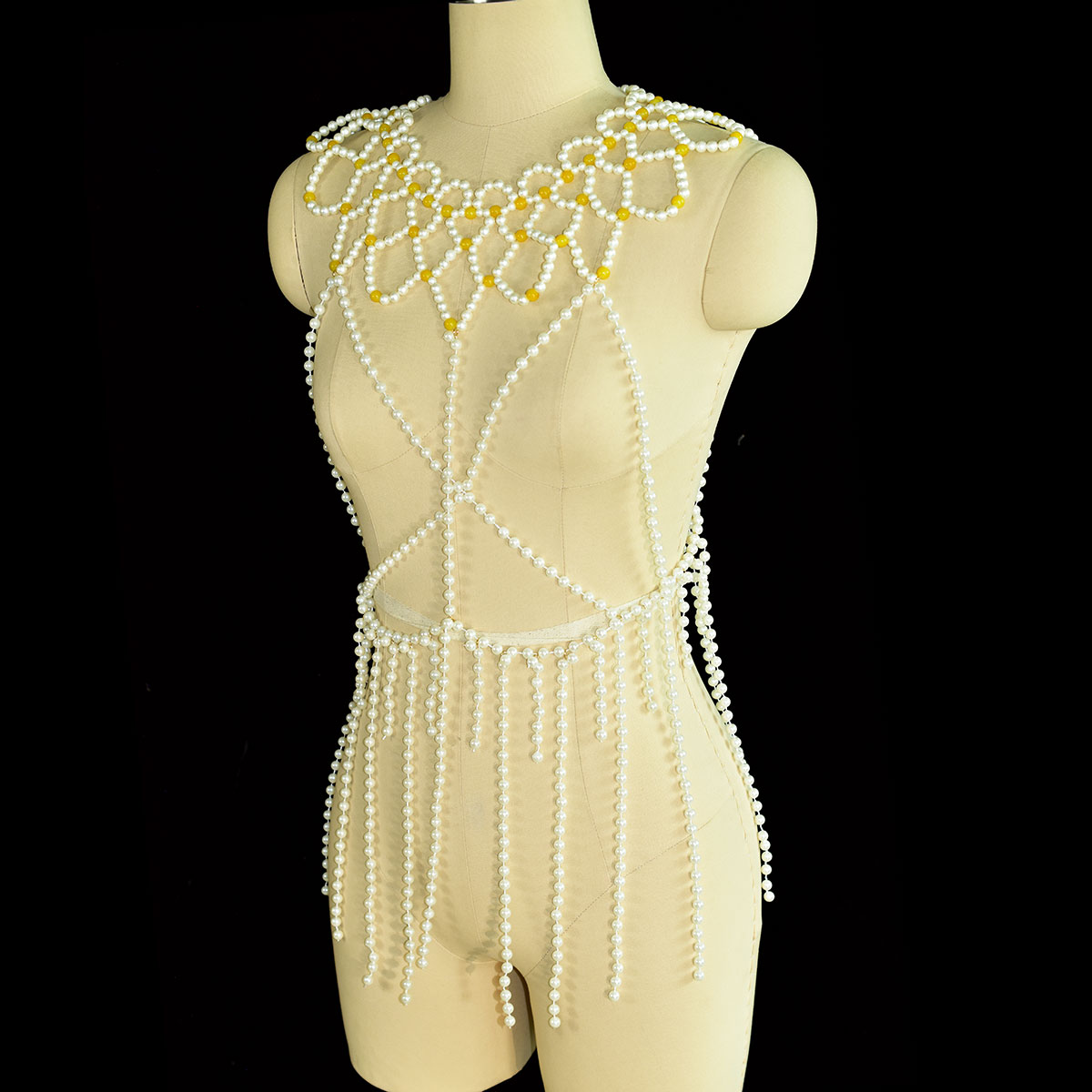 Fashion Faux Pearl Body Jewelr - Yellow Body Jewelry recensie en prijs