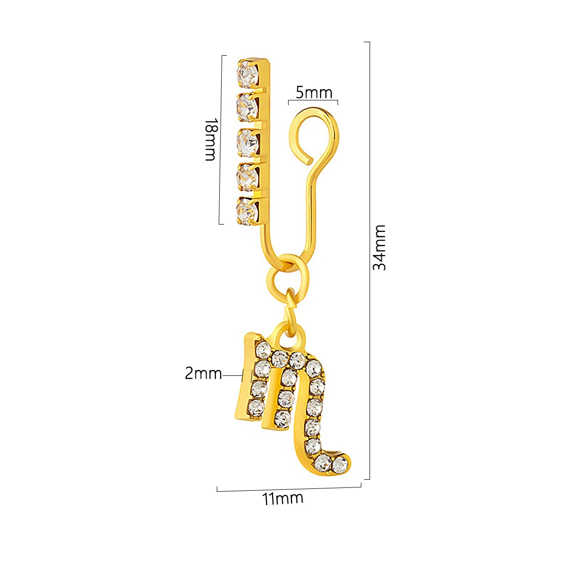 2 Pack Ear Clips Metal Zircon  - Body Jewelry Ear recensie en prijs
