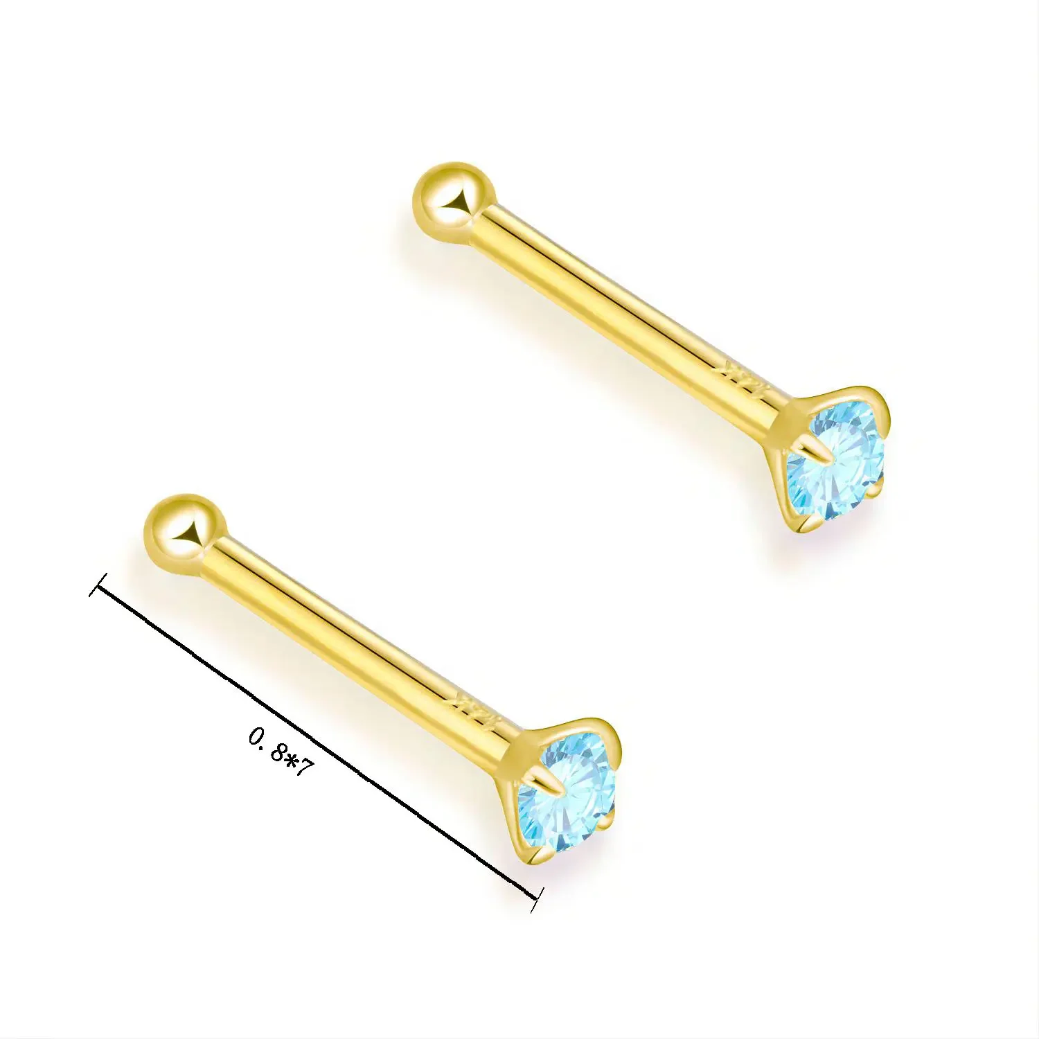 14K Gold Nose Piercing Jewelry - Yellow Body Jewelry recensie en prijs