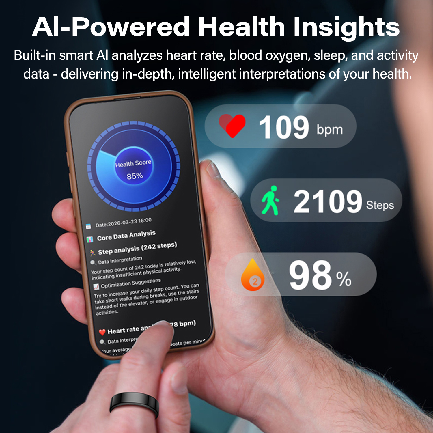 Smart Couple Ring Heart Rate S - Daith Heart Ring recensie en prijs