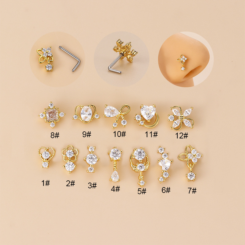 20G L-Shaped Cubic Zircon Nose - Body Jewelry Ear recensie en prijs