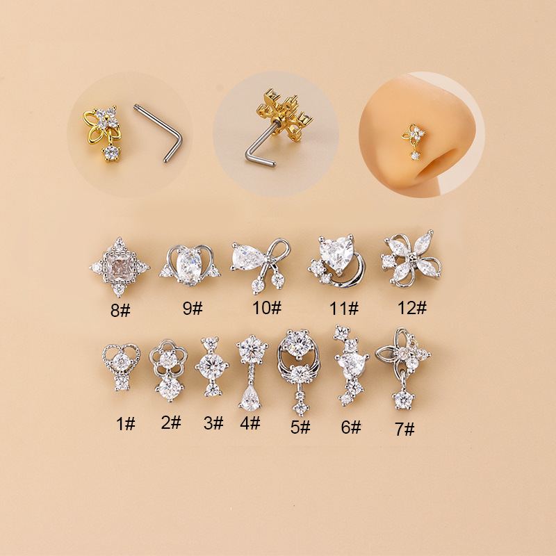 20G L-Shaped Cubic Zircon Nose - Body Jewelry Ear recensie en prijs