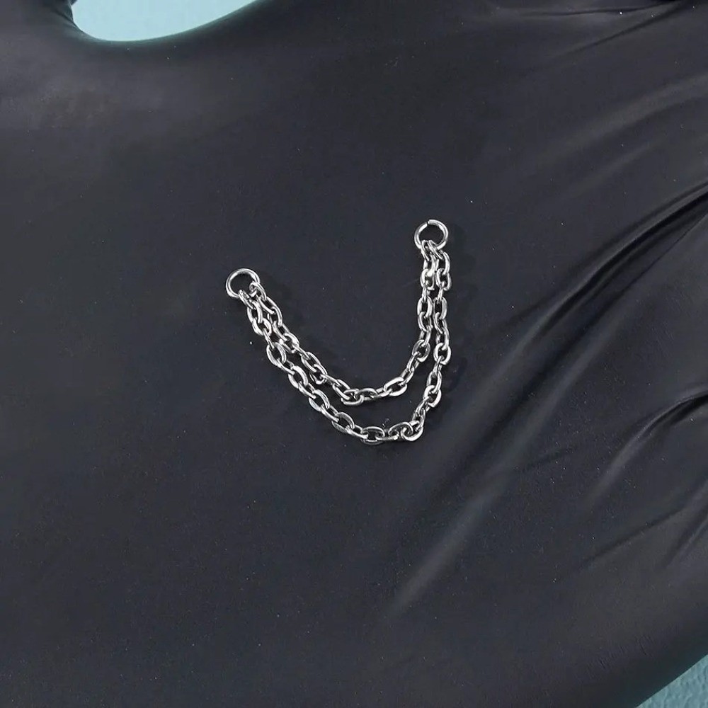 Titanium Nose Chain Double Cha - Body Jewelry Ear recensie en prijs
