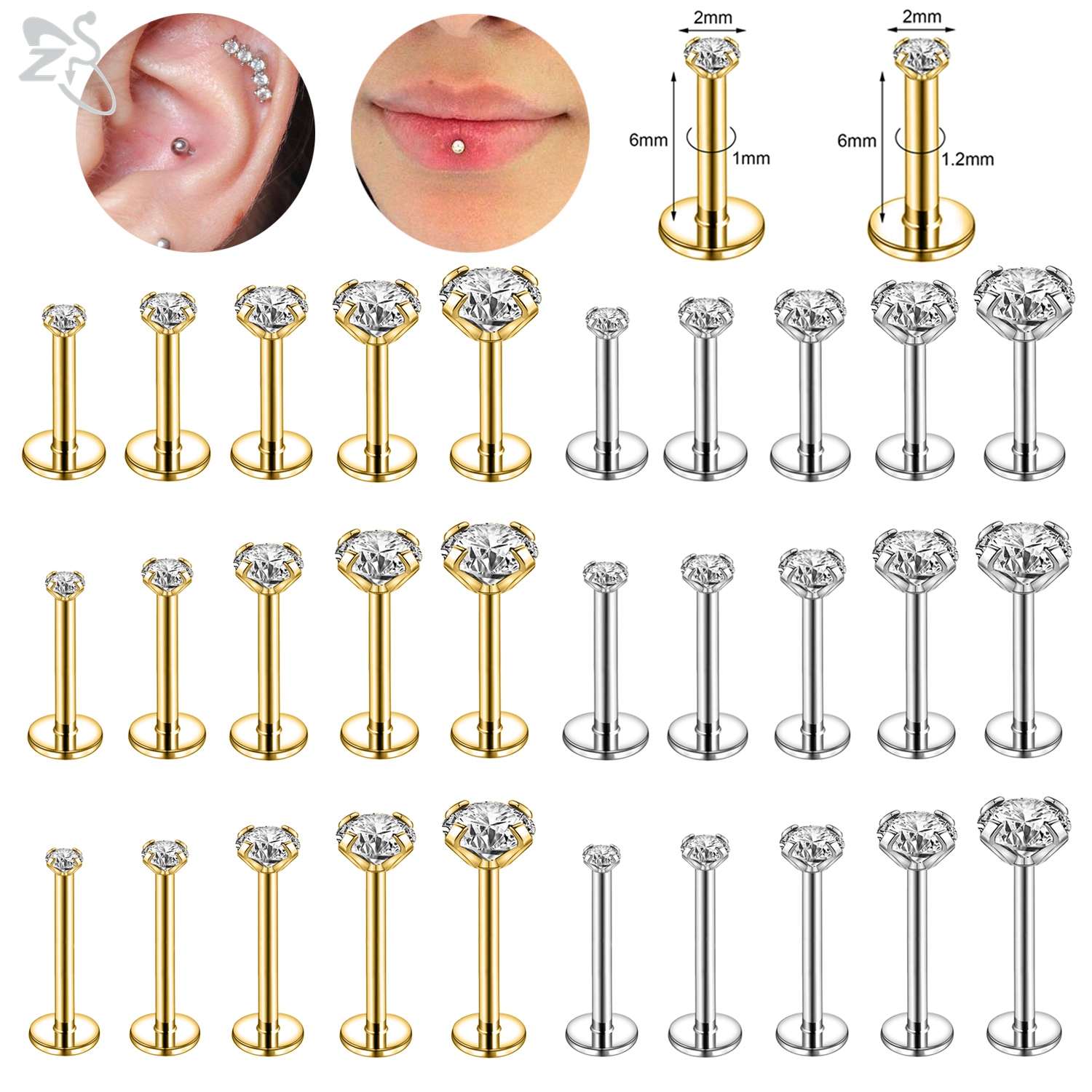 AOEDEJ 10Pcs/Lot Gold Color 16 - Zs Body Jewelry recensie en prijs