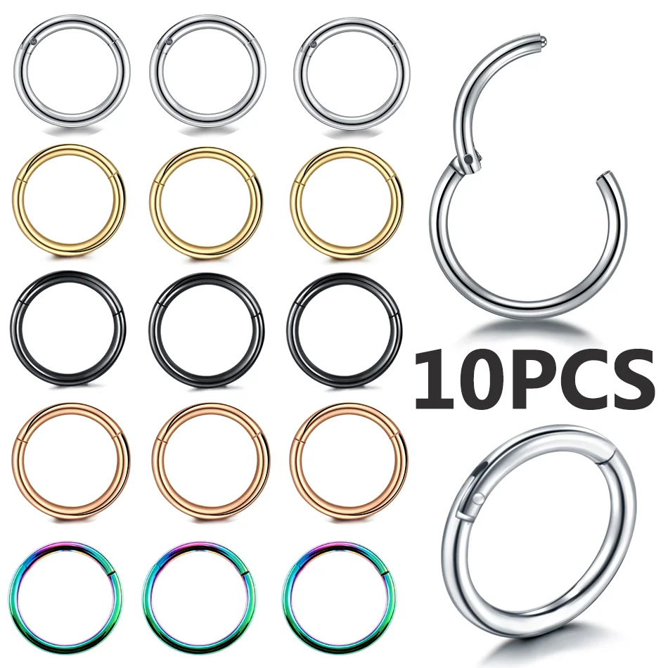 10pcs Hinged Segment Nose Ring - Septum Clicker Ring recensie en prijs