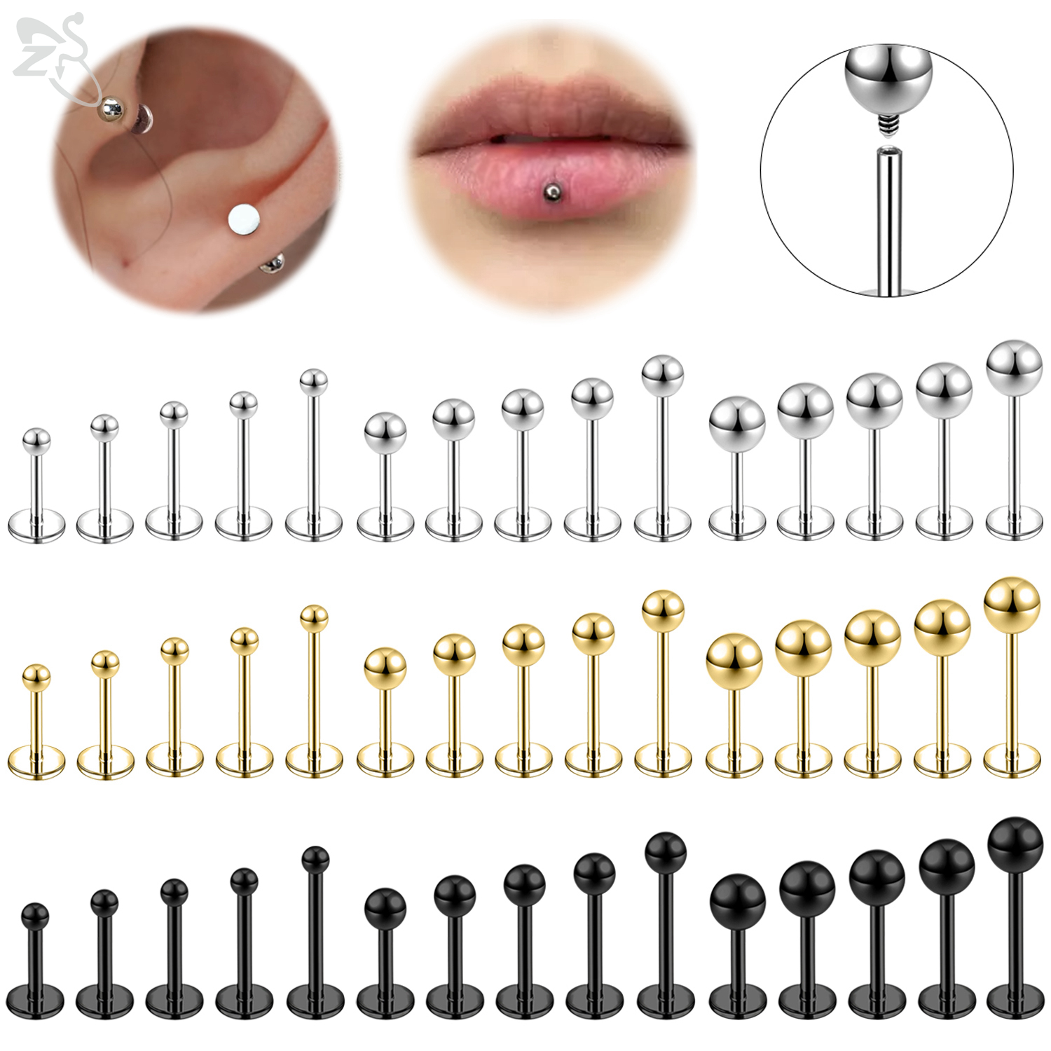 ZS 6 Pcs/lot Internal Thread 1 - Zs Body Jewelry recensie en prijs
