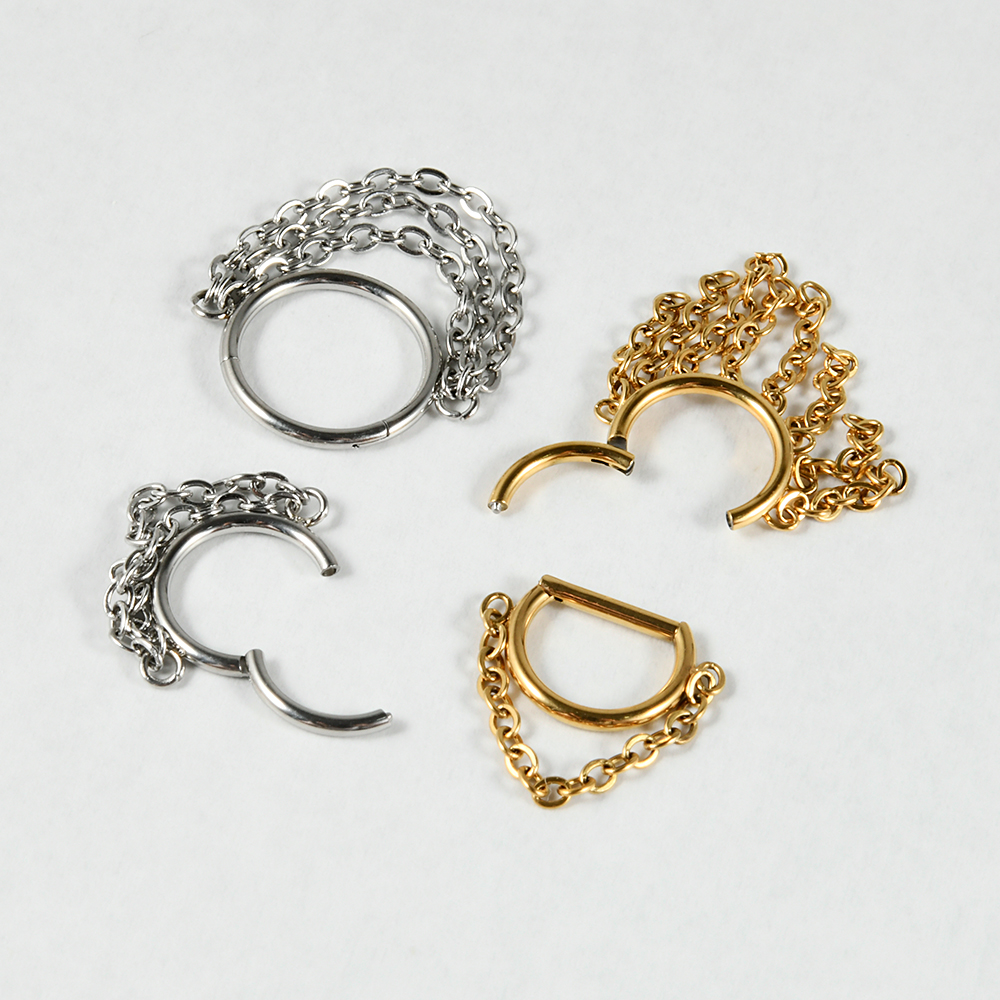 1pcs Surgical Steel Chain Dang - Septum Clicker Ring recensie en prijs