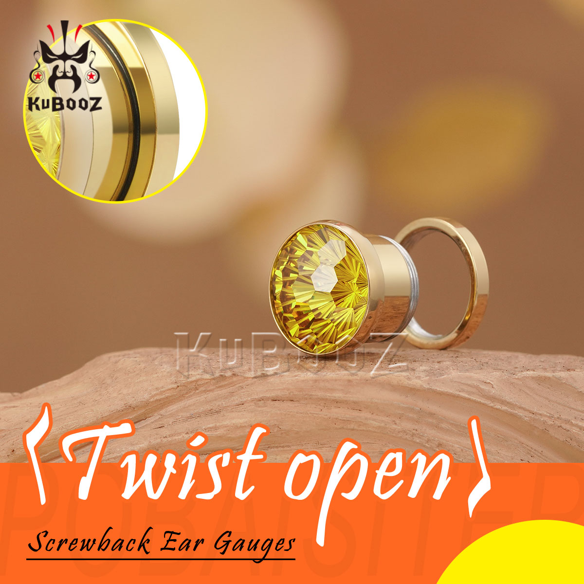 2PCS Shiny Yellow Crystal Diam - Yellow Body Jewelry recensie en prijs