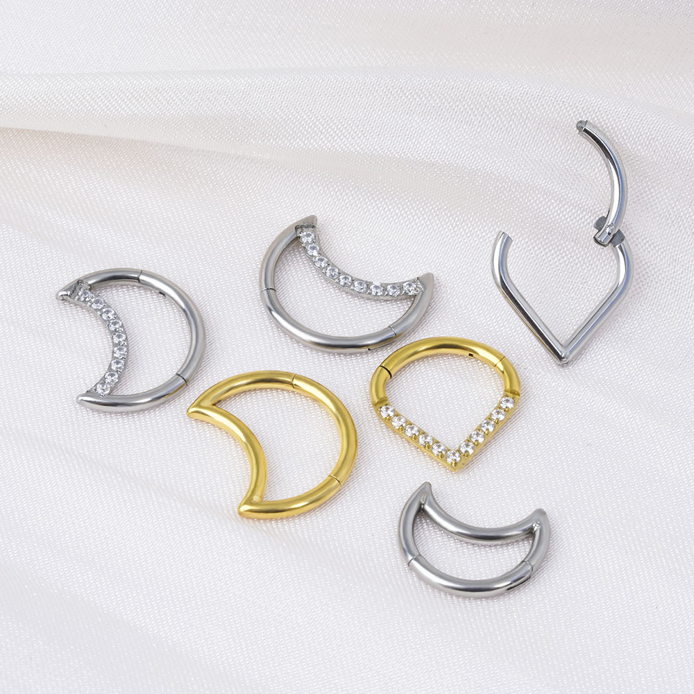 F136 Titanium Hinged Tear Drop - Septum Clicker Ring recensie en prijs