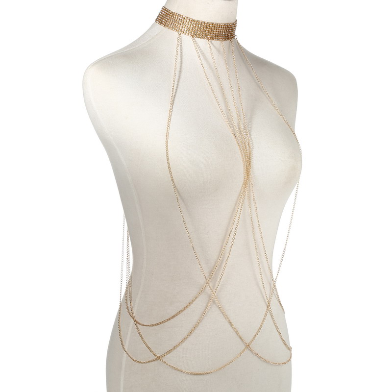 Gold Color Body Chain Women  R - Body Jewelry Sale recensie en prijs