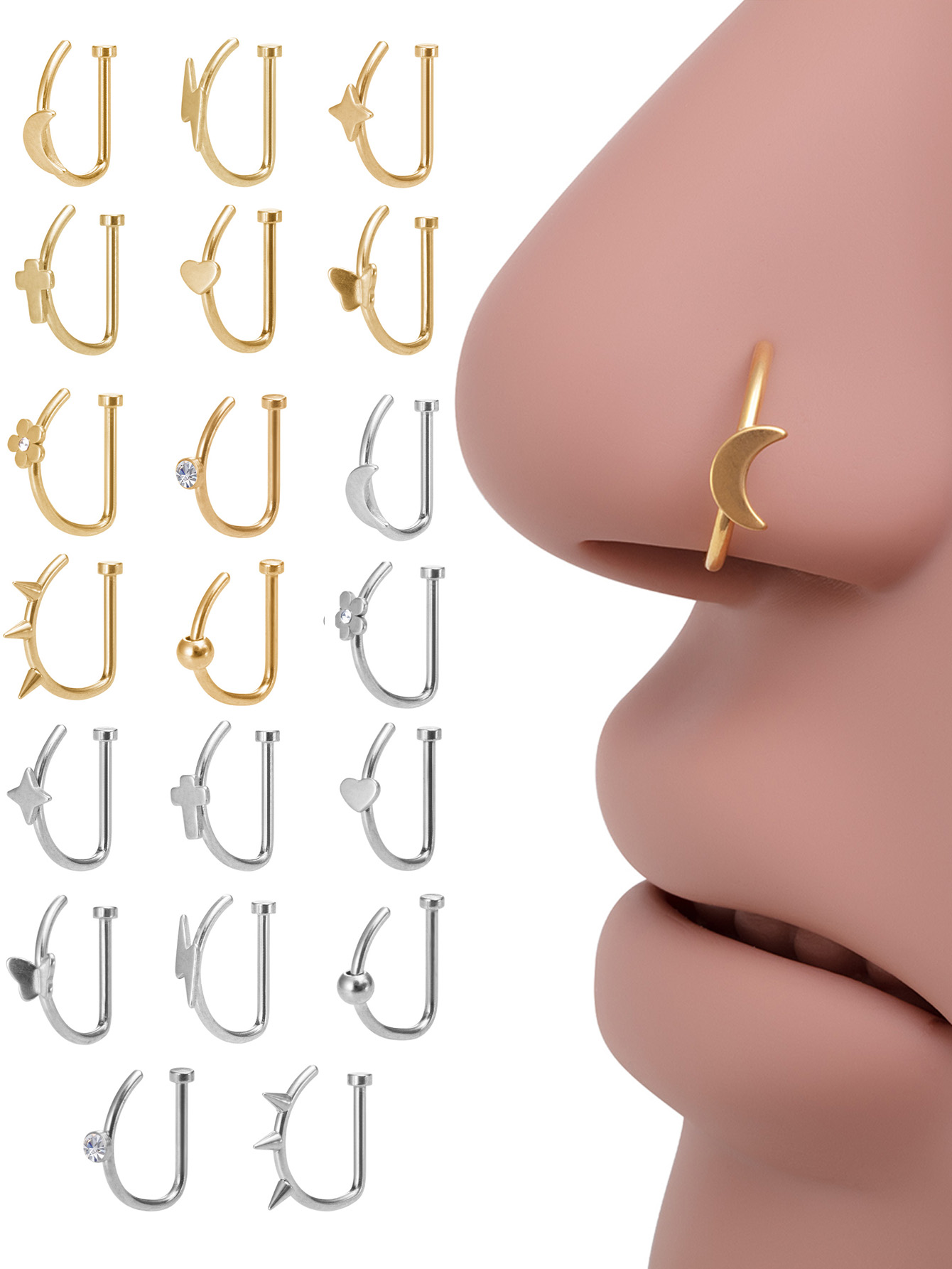 1pc Weld Rivet Butterfly D Sha - Septum Clicker Ring recensie en prijs