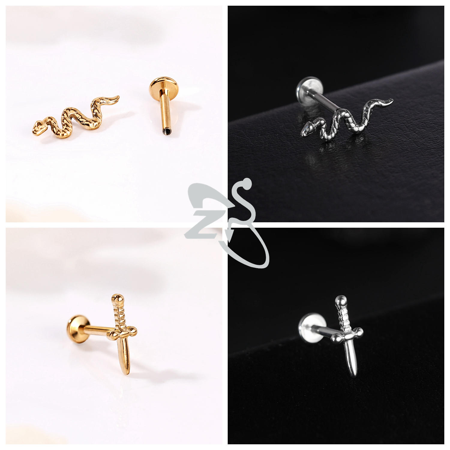 ZS 1 PC Gold Color 16G F136 G2 - Zs Body Jewelry recensie en prijs