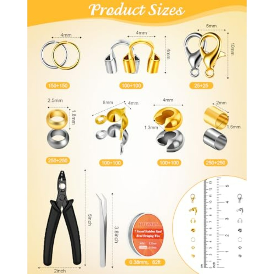 1950 Pcs Jewelry Making Cord E - Body Jewelry Organizer recensie en prijs