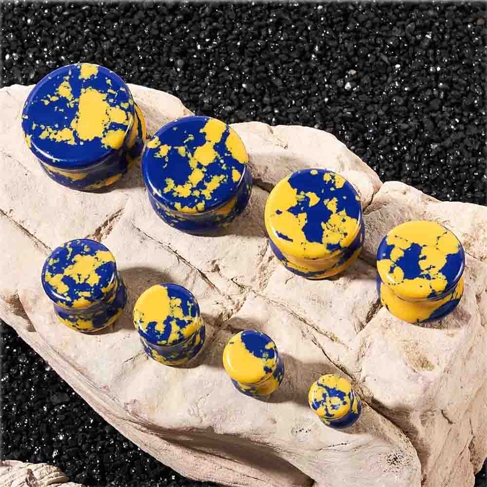 Stone Ear Gauges Plugs Saddle  - Yellow Body Jewelry recensie en prijs