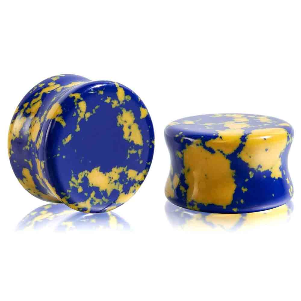 Stone Ear Gauges Plugs Saddle  - Yellow Body Jewelry recensie en prijs