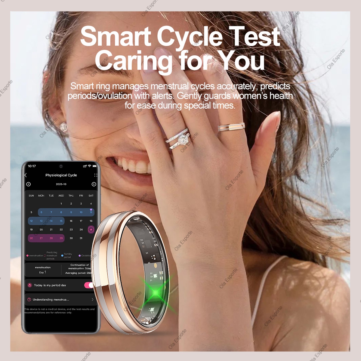 New Smart Ring Female Health T - Daith Heart Ring recensie en prijs