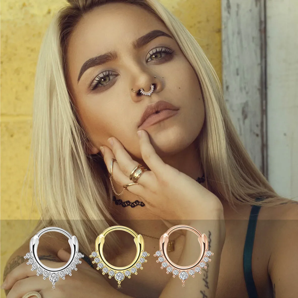 2Pcs 316L Surgical Steel Zirco - Septum Clicker Ring recensie en prijs