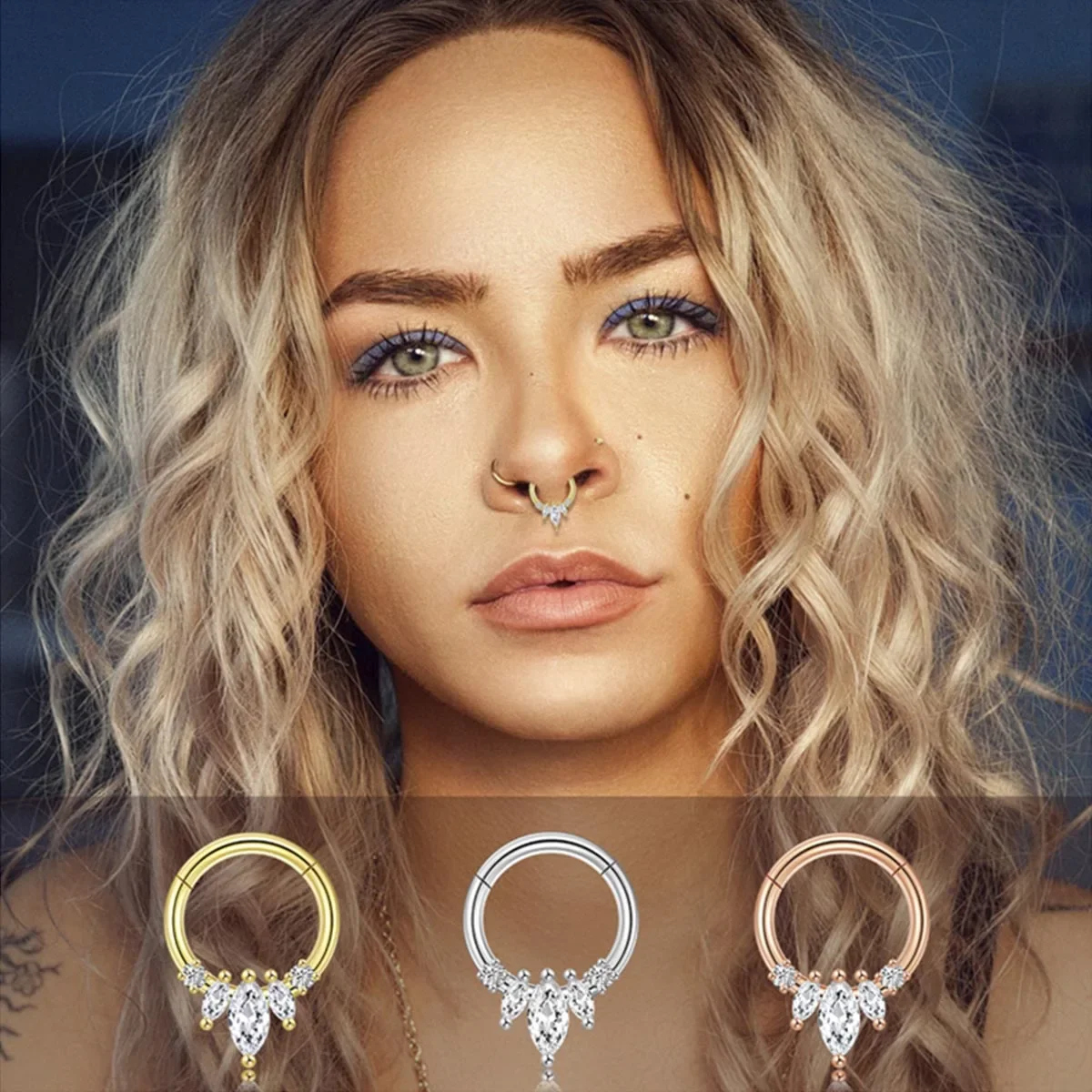 2Pcs 316L Surgical Steel Zirco - Septum Clicker Ring recensie en prijs