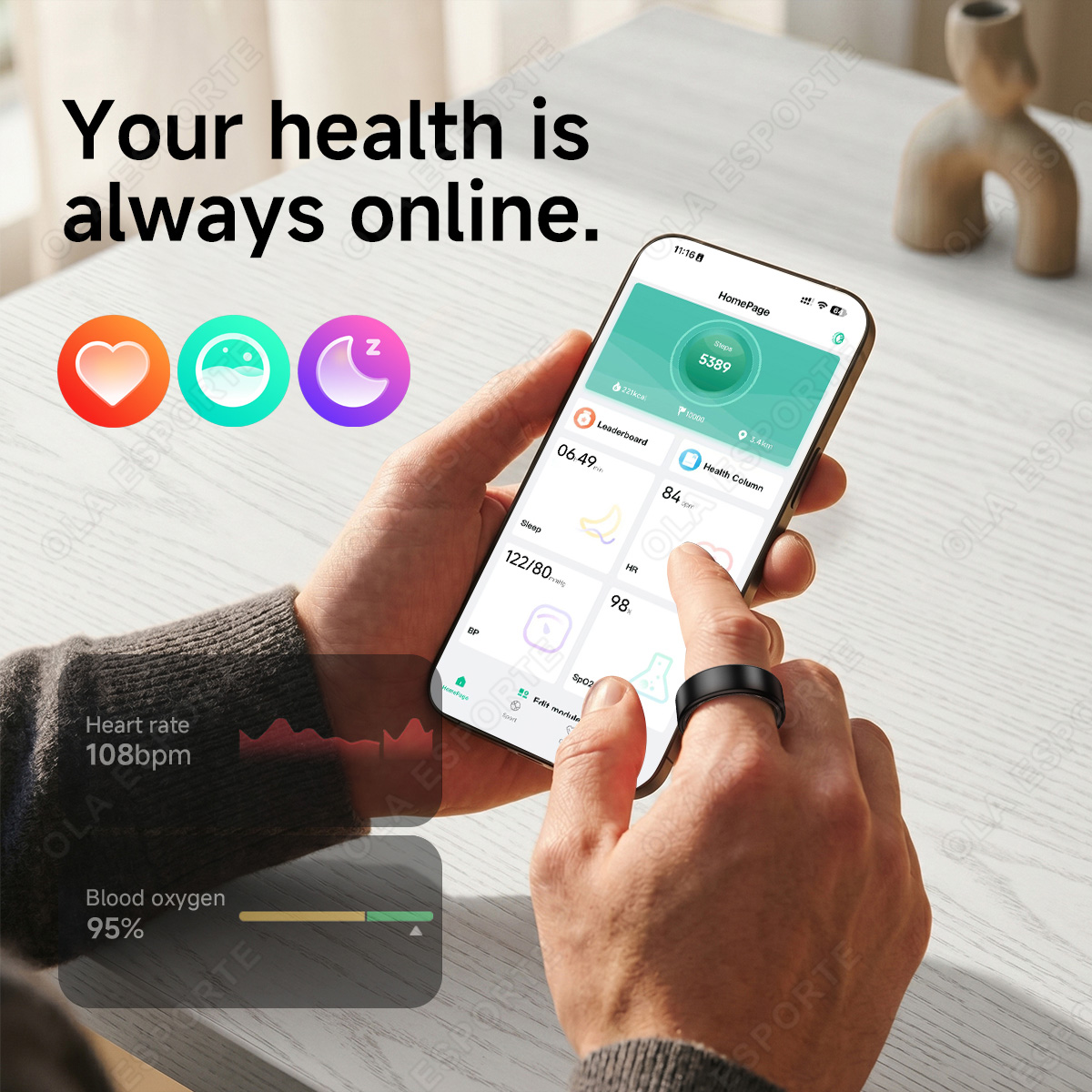 R10 Smart Ring with Charging C - Daith Heart Ring recensie en prijs