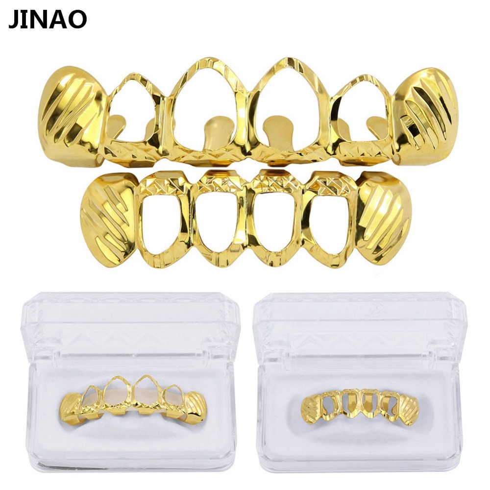 JINAO New Fit D-Cut Grillz Set - Body Jewelry Gold Plated recensie en prijs