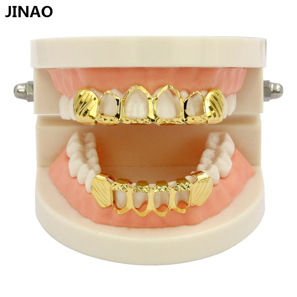 JINAO New Fit D-Cut Grillz Set - Body Jewelry Gold Plated recensie en prijs