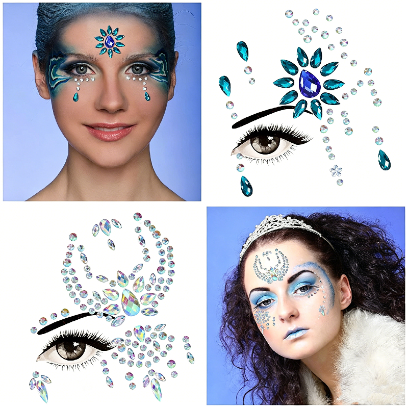 Half Face Mermaid Rhinestone S - Body Jewelry Tattoo recensie en prijs