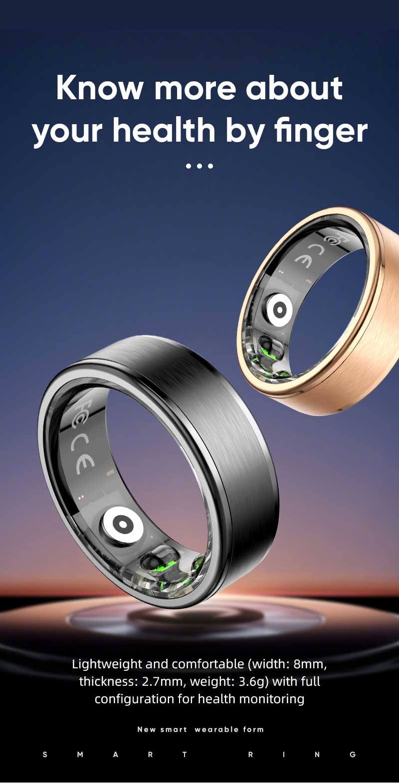 R03 Smart Ring Men Women With  - Daith Heart Ring recensie en prijs