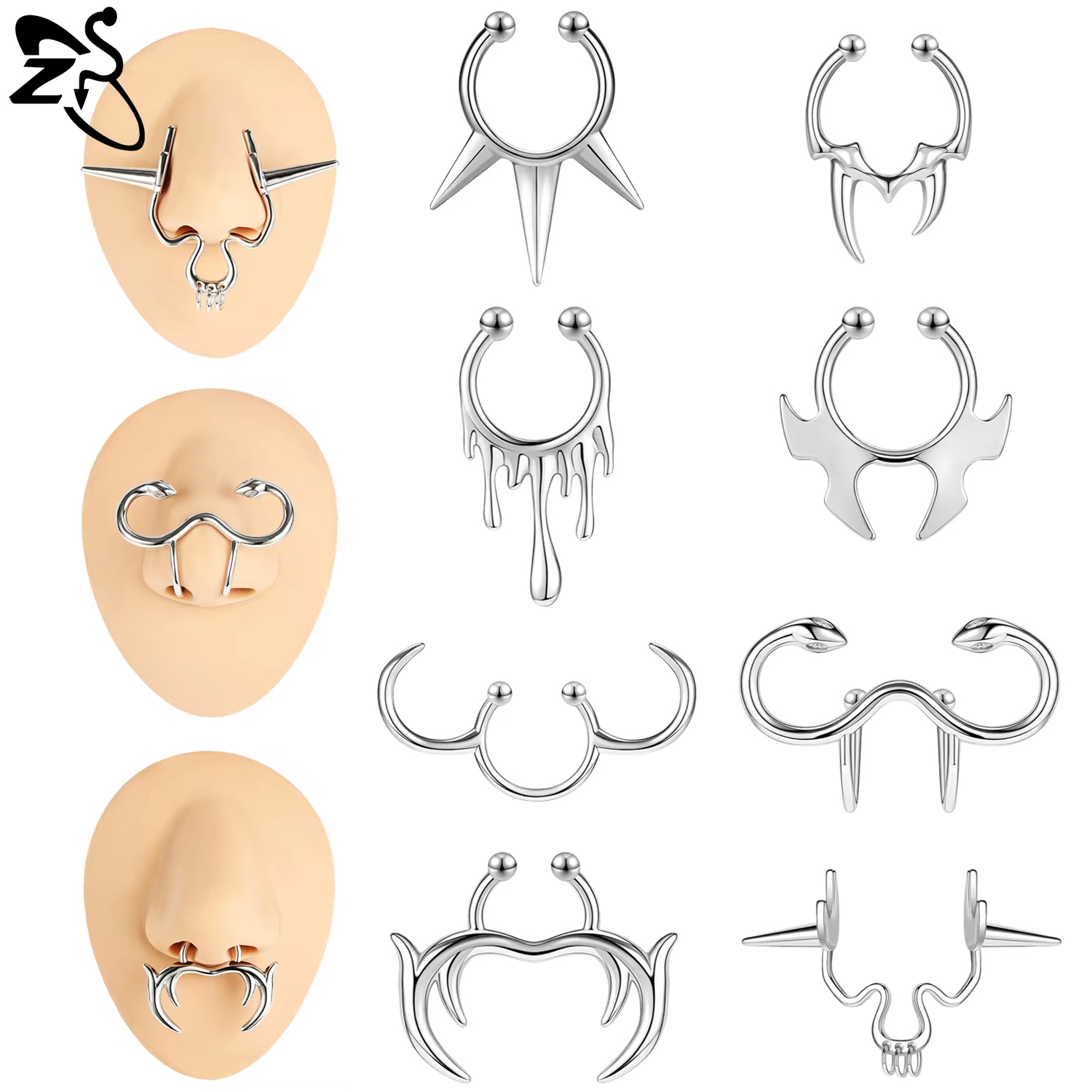 ZS 1 Piece Punk Stlye Fake Sep - Zs Body Jewelry recensie en prijs