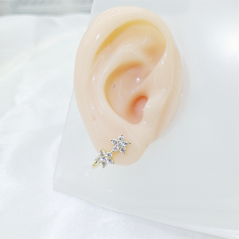 1pc 2 Crystal Flowers Ear Cuff - Body Jewelry Ear recensie en prijs