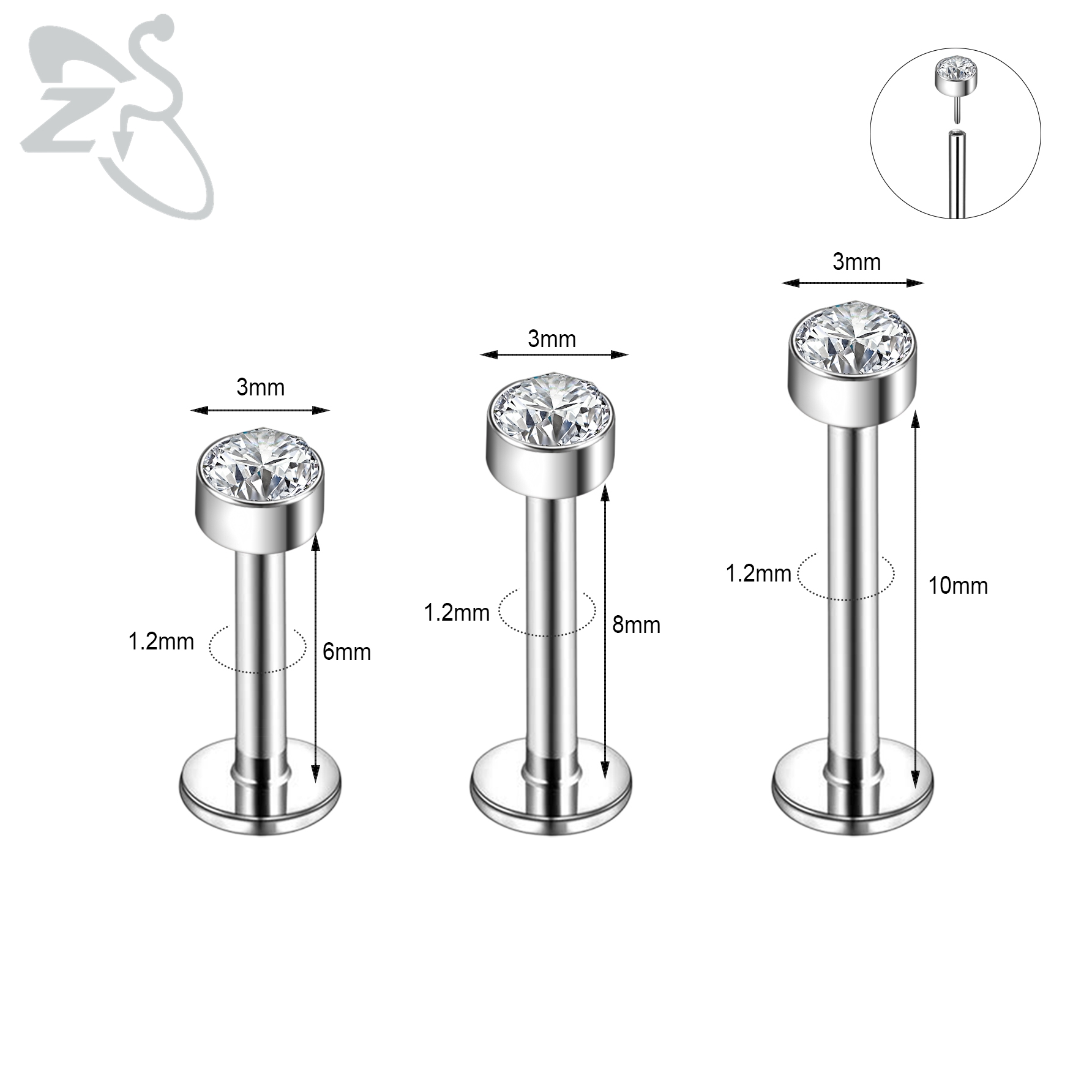 ZS 6-13PCS/LOT 16G Stainless S - Zs Body Jewelry recensie en prijs