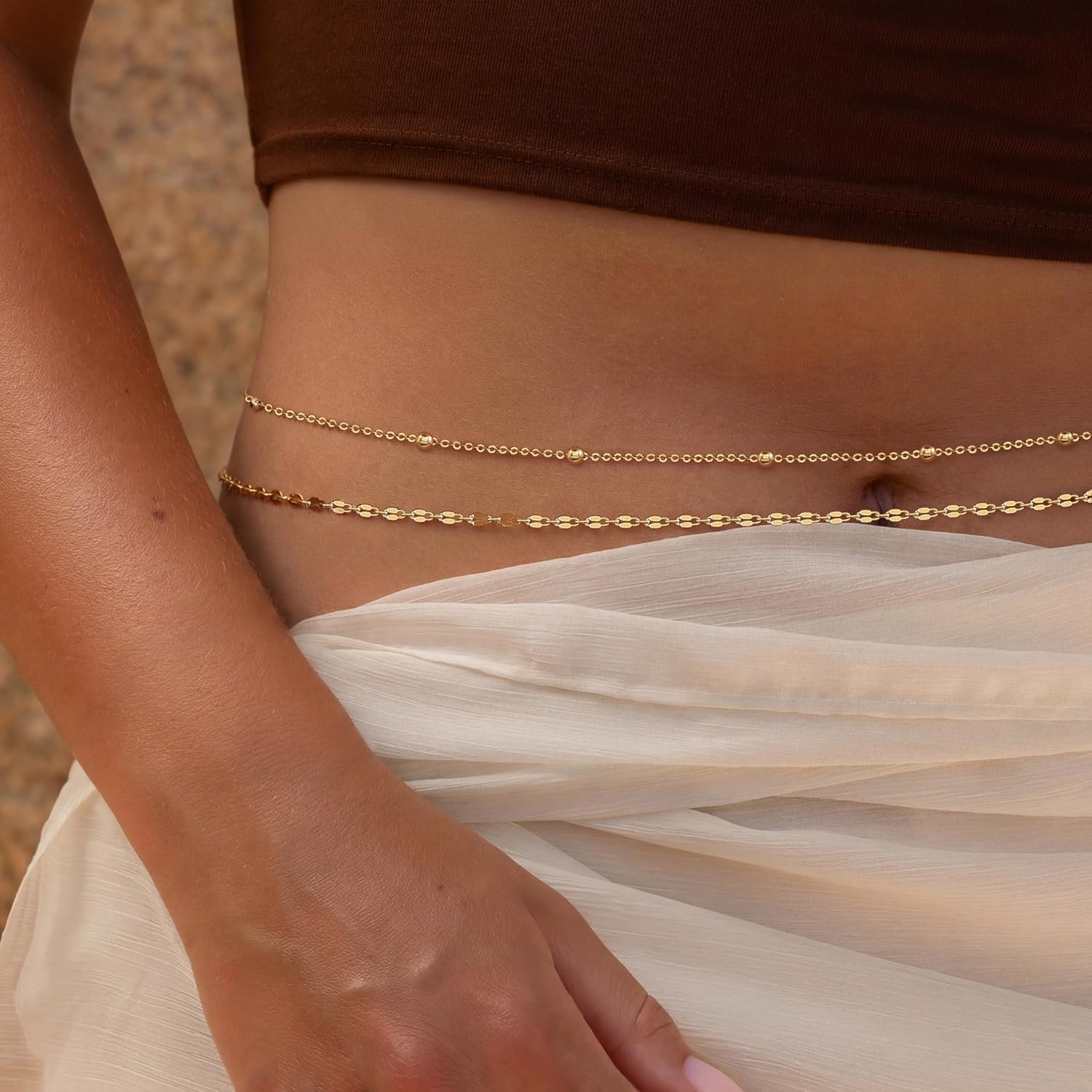 14K Gold Plated Waist Chain Wo - Body Jewelry Gold Plated recensie en prijs